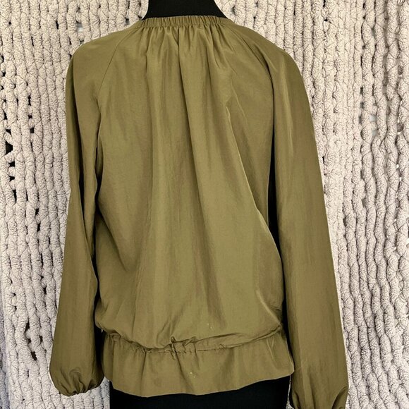 Zara Olive Green Cinched Jacket Size Medium - Picture 9 of 13